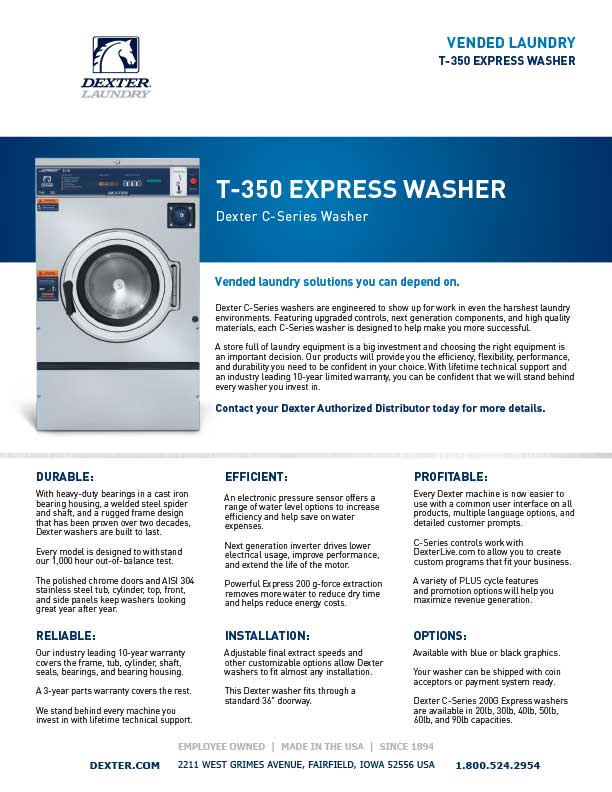How Dexter Laundry Equipment Increases Efficiency